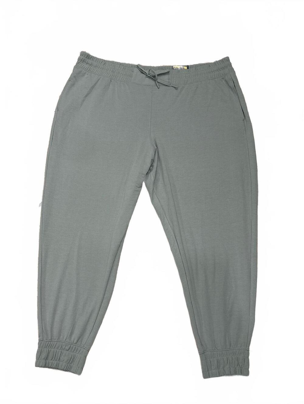Tek Gear Women's Gray Jogger Pants Size 2X Mid Rise Relaxed Fit